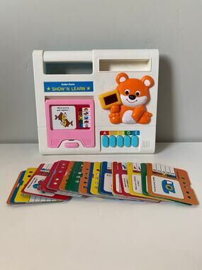 Vintage RadioShack Show 'N Learn Preschool Toy With 2 Sided Cards- Working